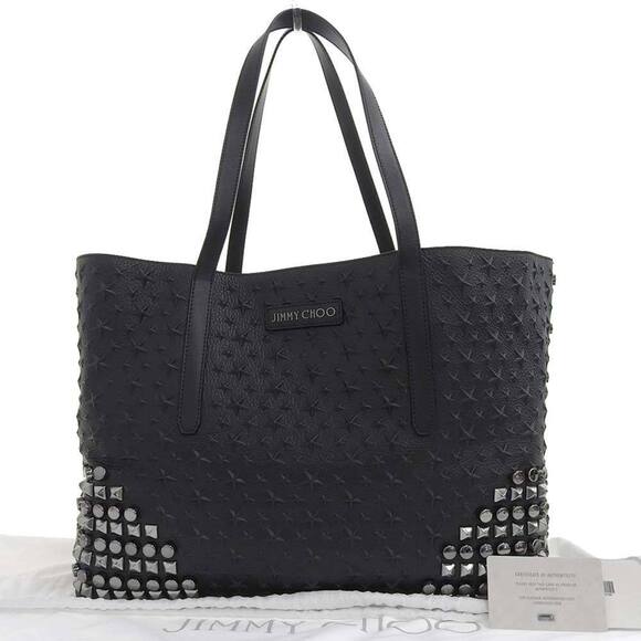 JIMMY CHOO Black Leather Tote Bag - Picture 1 of 10